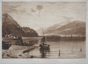Liber Studiorum: Molo w Inverary, Lock Fyne, poranek autorstwa Joseph Mallord William Turner