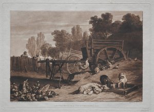 Liber Studiorum: Podwórko z kogutem. autorstwa Joseph Mallord William Turner