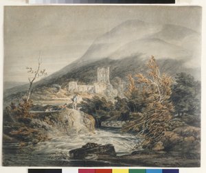 Opactwo Llanthony, Monmouthshire (akwarela na białym papierze) autorstwa Joseph Mallord William Turner