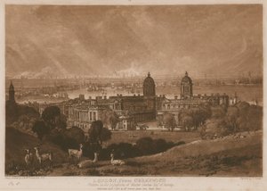 Londyn z Greenwich; autorstwa Joseph Mallord William Turner