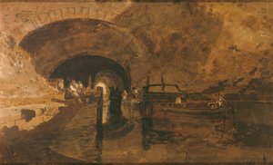 Mężczyźni i barki przy wejściu do tunelu autorstwa Joseph Mallord William Turner