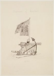 No.0567 Porty Anglii, projekt strony tytułowej książki, 1825 (tusz i pranie) autorstwa Joseph Mallord William Turner