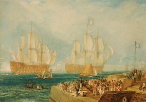 Port Plymouth: Holowanie we francuskich nagrodach autorstwa Joseph Mallord William Turner