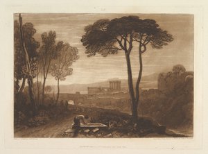 Scena w Campagna Liber Studiorum, cz. VIII, tablica 38, 1 lutego 1812 r. autorstwa Joseph Mallord William Turner