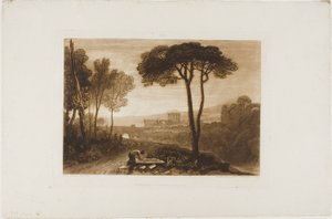 Scena w Kampanii, tablica 38 z Księgi Studiów autorstwa Joseph Mallord William Turner