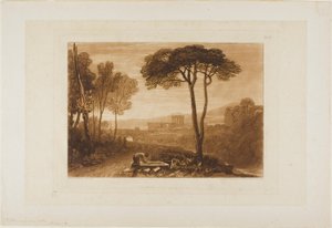 Scena w Kampanii, tablica 38 z Księgi Studiów autorstwa Joseph Mallord William Turner