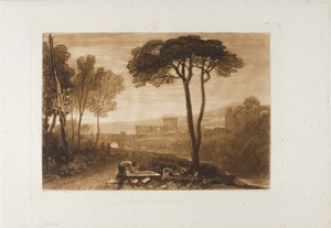 Scena w Towarzyszach, tablica 38 z Księgi Studiów autorstwa Joseph Mallord William Turner