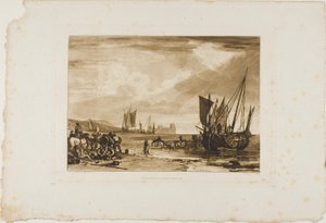 Scena na wybrzeżu francuskim, płyta 4 z Liber Studiorum autorstwa Joseph Mallord William Turner