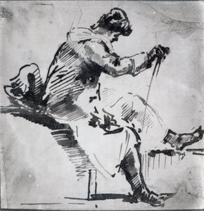 Siedzący mężczyzna (wc na papierze) autorstwa Joseph Mallord William Turner