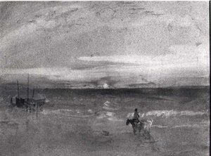Zachód słońca (akwarela) (zdjęcie czarno-białe) autorstwa Joseph Mallord William Turner