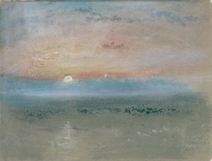 Zachód słońca, ok. 1830 (wc i gwasz na szarym papierze)