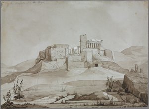Akropol z Pnyx, Ateny, Grecja. autorstwa Joseph Mallord William Turner