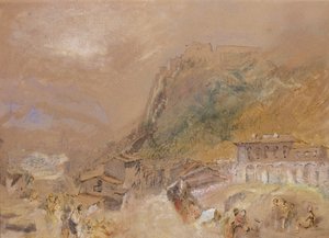 Bastylia w Grenoble, z wioski La Tronche, ok. 1836 (akwarela na papierze) autorstwa Joseph Mallord William Turner