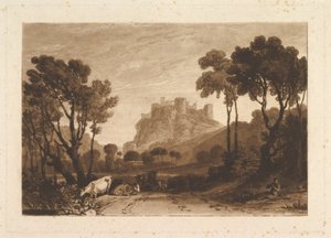 Zamek nad Łąkami Liber Studiorum, cz. II, tablica 8, 1808. autorstwa Joseph Mallord William Turner