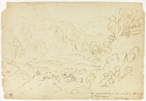 Upadek rzeki Tumble (recto); Widok Fastraly (verso) autorstwa Joseph Mallord William Turner