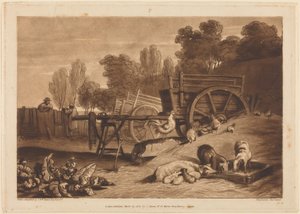 Podwórze gospodarskie z kogutem autorstwa Joseph Mallord William Turner