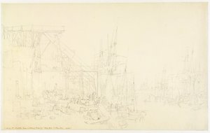 „Pośpiech”, załadunek łodzi węglowych, North Shields, ok. 1795 (grafit na papierze) autorstwa Joseph Mallord William Turner