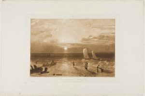 Sea-Piece Mildmay, tablica 40 z Liber Studiorum autorstwa Joseph Mallord William Turner