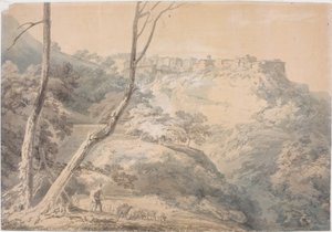 Tivoli ze Świątynią Sybilli (ołówek i akwarela na papierze (na płycie)) autorstwa Joseph Mallord William Turner