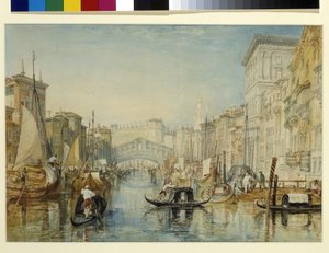 Wenecja, Rialto (akwarela na ołówku na białym papierze) autorstwa Joseph Mallord William Turner