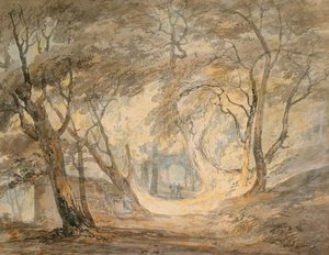 Scena leśna z figurami, ok. 1798 (akwarela na papierze) autorstwa Joseph Mallord William Turner