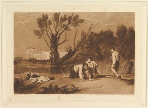 Young Anglers Liber Studiorum, część VII, tablica 32, 1 czerwca 1811. autorstwa Joseph Mallord William Turner