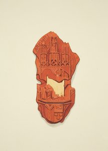 Tył pieczęci Matthew Parkera, arcybiskupa Canterbury, do woli Thomasa Alyce, kupca autorstwa Joseph Manning