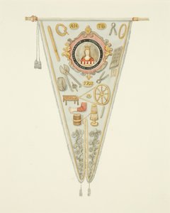 Sztandar Firmy Szpilkowej z Bristolu, ok. 1833 (ołówek, akwarela i kolor ciała na papierze)