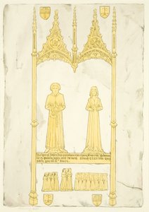 Mosiądz Jana i Johanny Jay w St Mary Redcliffe (akwarela na papierze) autorstwa Joseph Manning