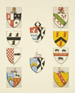 Herby z pomników w kościele św. Tomasza (akwarela na papierze) autorstwa Joseph Manning