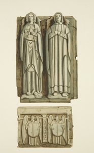Wizerunki na grobie Thomasa Rowleya i jego żony w krypcie kościoła św. Jana (akwarela na papierze) autorstwa Joseph Manning