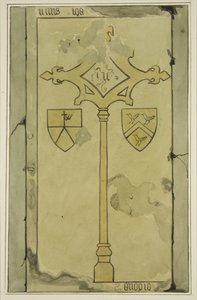 Nagrobek w kościele świątynnym (akwarela na papierze) autorstwa Joseph Manning