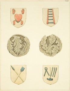 Kamienie pachwinowe (bossowie) w suficie kościoła w Redcliffe (akwarela na papierze) autorstwa Joseph Manning