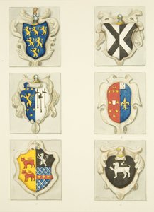 Monumentalne herby w kościele św. Filipa (ołówek i akwarela na papierze) autorstwa Joseph Manning