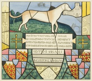 Witraż w kościele św. Marka - herb heraldyczny (akwarela na papierze) autorstwa Joseph Manning