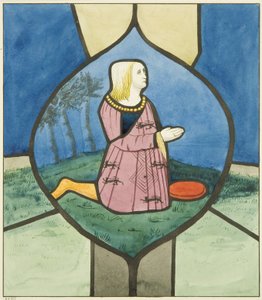 Witraż w kościele św. Marka (akwarela na papierze) autorstwa Joseph Manning