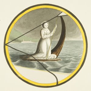 Witraż w kościele św. Marka - święta kobieta (akwarela na papierze) autorstwa Joseph Manning