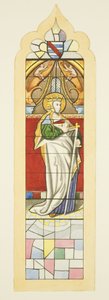 Witraż w kościele św. Marka ze świętą kobietą (akwarela na papierze) autorstwa Joseph Manning