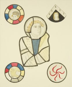 Witraż w północnym oknie prezbiterium St Mary Redcliffe (akwarela na papierze) autorstwa Joseph Manning