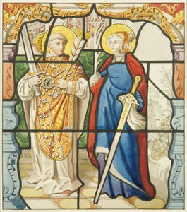 Witraż w oknie zakrystii św. Marka (akwarela na papierze) autorstwa Joseph Manning