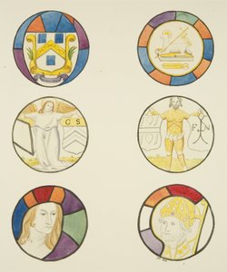 Witraż w oknie kaplicy tkaczy w kościele świątynnym (akwarela na papierze) autorstwa Joseph Manning