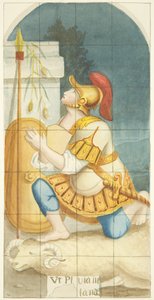 Witraż na wschodnim krańcu południowej nawy katedry w Bristolu przedstawiający Gideona i runo (akwarela na papierze) autorstwa Joseph Manning