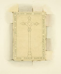 Kamień nagrobny przed grobowcem Canynges w St Mary Redcliffe (akwarela na papierze) autorstwa Joseph Manning