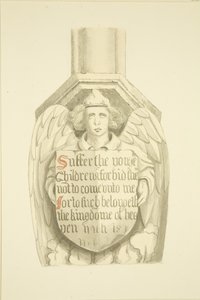 Kratownica na filarze w kącie południowo-zachodnim, w pobliżu organów St Mary Redcliffe (akwarela na papierze) autorstwa Joseph Manning