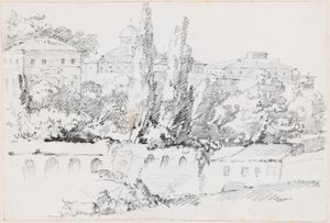 Mury Rzymu z Santa Maria del Popolo w oddali autorstwa Joseph Marie Vien