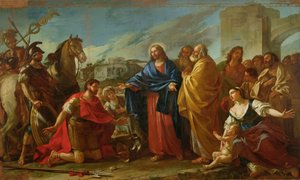 Centurion klęczący u stóp Chrystusa lub Jezus uzdrawiający syna oficera, 1752