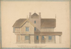 Domek Millera w Chatsworth: elewacja frontu południowego autorstwa Joseph Michael Gandy