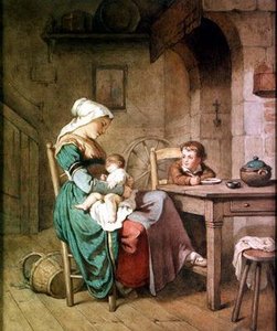 Wnętrze szwajcarskiej chaty autorstwa Joseph Murray Ince