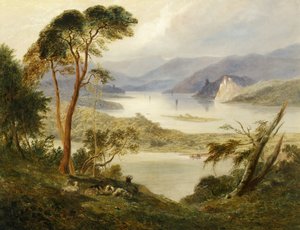 Oberwesel z zamkiem Schonburg nad Renem, 1840