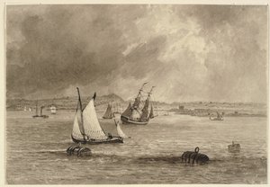Statki u wybrzeży autorstwa Joseph Murray Ince